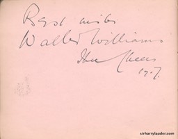 Autograph Album Page Three Cheers 1917 Walter Williams