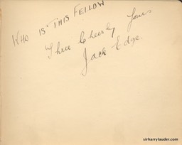 Autograph Album Page Three Cheers 1917 Jack Edge