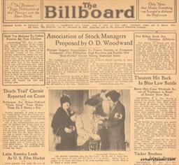 Billboard Newspaper Sir Harry Red Cross Dec 18 1926