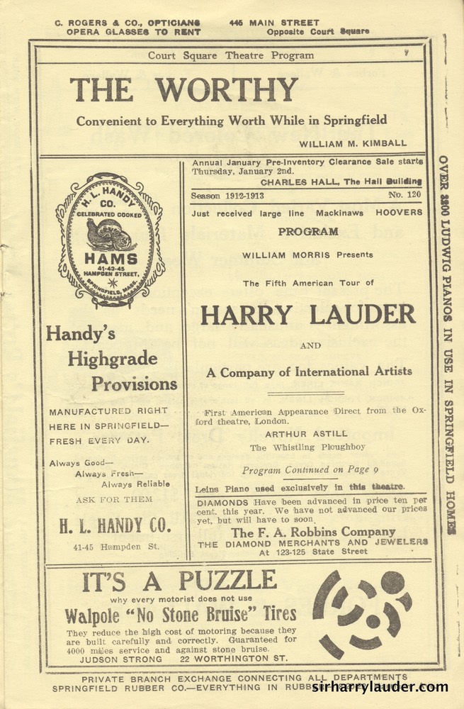 Court Street Theatre Springfield Mass Program Booklet Jan 8 1913 -3