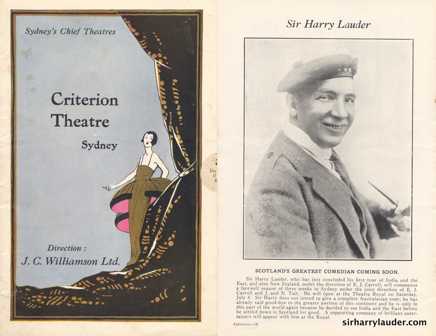 Criterion Theatre Sydney Programme Advertisement Jun 27 1925