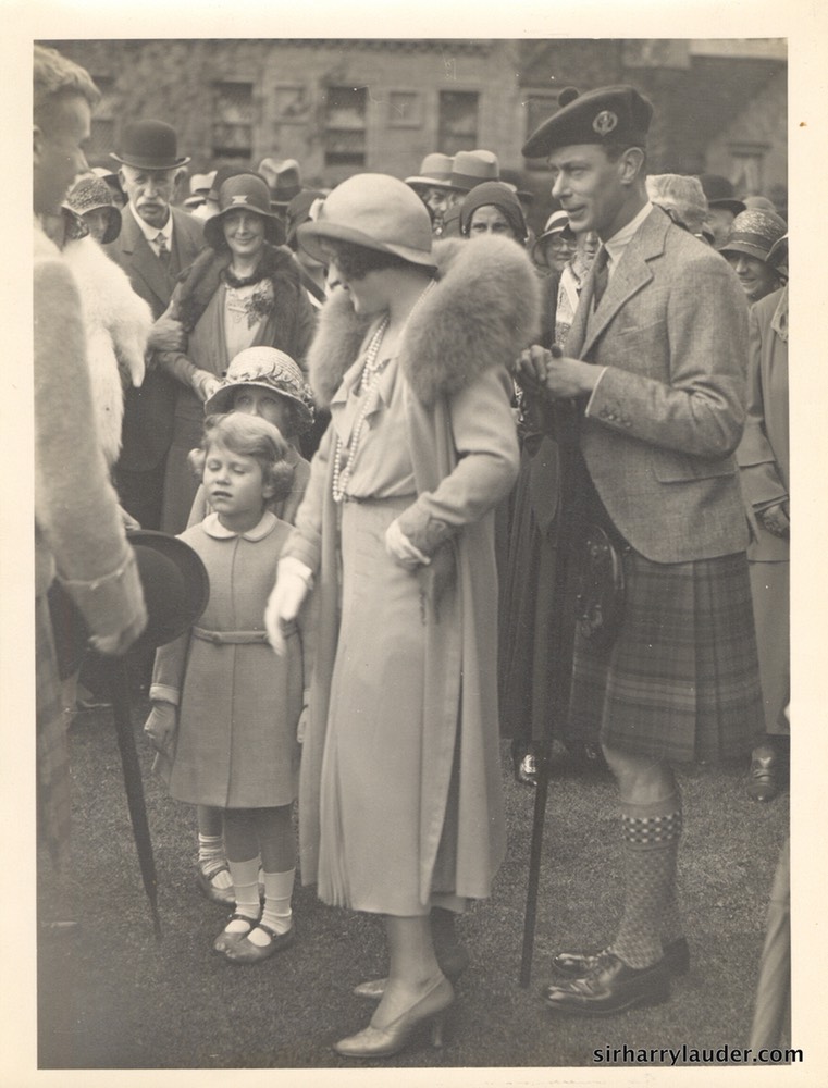 Duke & Dutchess of York & Princess Elizabeth Glamis Castle Scotland Undated