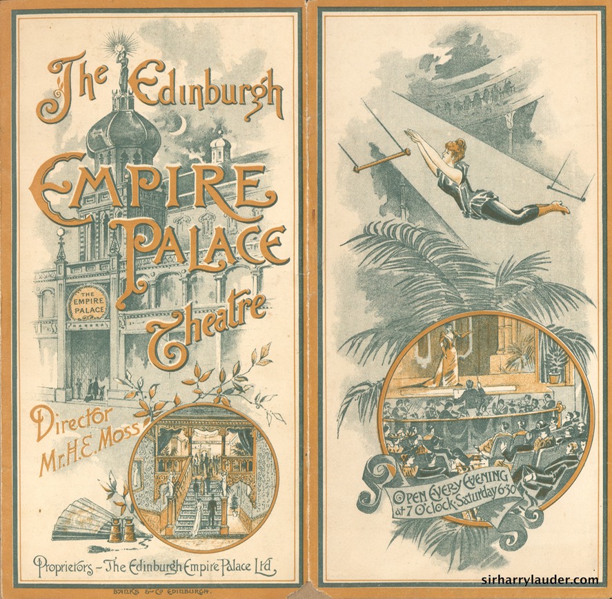 Empire Palace Theatre Edinburgh Programme Dated Apr 29 1895