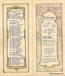 Empire Shepherd's Bush London Programme Bi-Fold Aug 23 1907