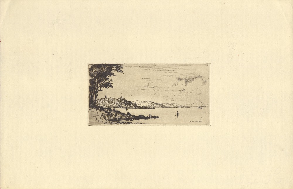 Etching By John Lauder Probably View From Dunoon Undated