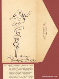 First Owned Self Drawn Caricature Ink With Stick Mayflower Hotel NY Envelope Dated 1937