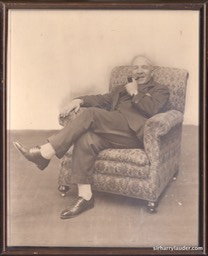 Framed Photo Jimmy Logan Collection Lauder Property Sir Harry In Chair Undated