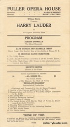 Fuller Opera House Madison Wisconsin Programme Single Sheet 1916?