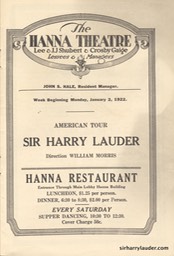 Hanna Theatre Cleveland Ohio Programme Booklet Jan 2 1922 -2