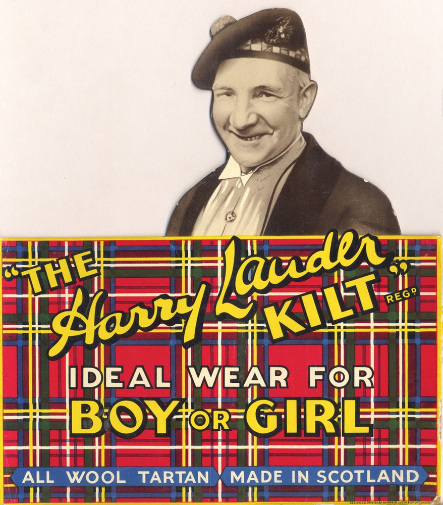 Harry Lauder Kilt Promotion Standing Cutout Card Undated