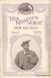 His Master's Voice New Records Booklet Cover Photo Apr 1921