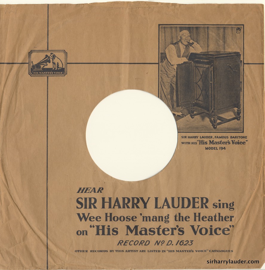 HMV Record Sleeve With Photo Of Sir Harry 