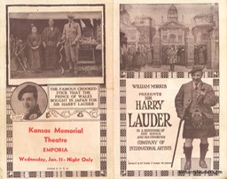 Kansas Memorial Theatre Emporia Programme Bi-Fole Jan 11 1922?