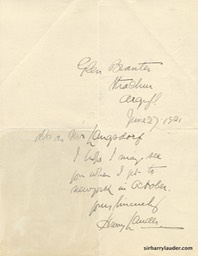 Letter Handwritten To Mr Langsdorf From Glen Banter Jun 27 1921-001