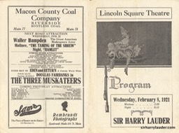 Lincoln Square Theatre Decatur Ill Program Bi-Fold Feb 8 1921