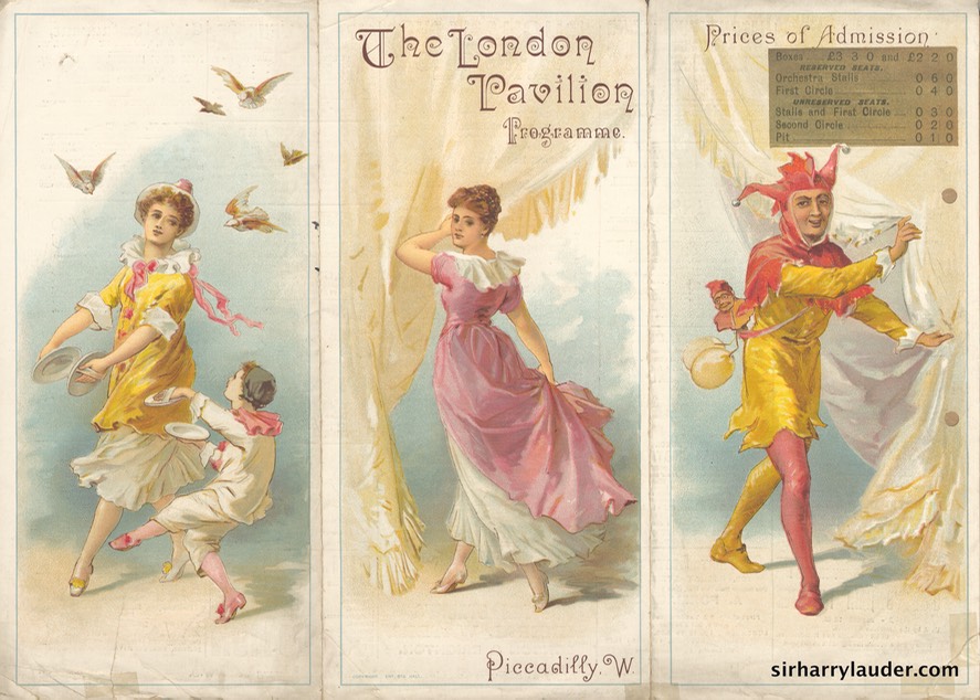 London Pavilion Programme Tri-Fold Feb 18 1901