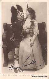 Mr & Mrs Harry Lauder Signed With Note On Verso Undated