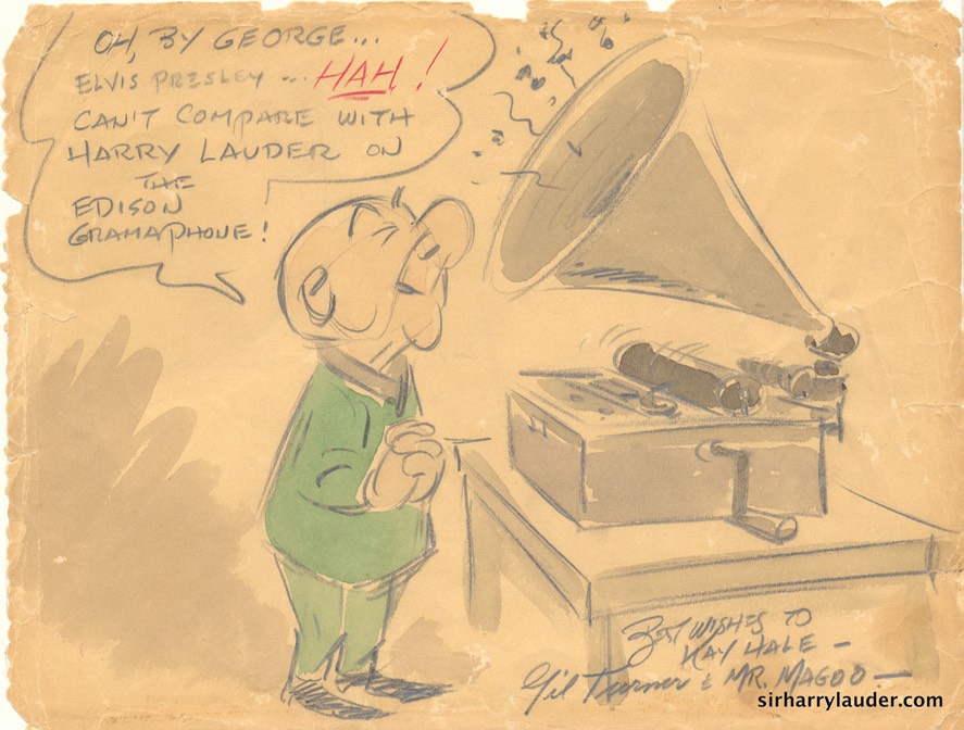 Mr Magoo Lauder Drawing By Gil Turner To Kay Hale Undated