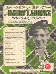 Music Booklet Francis & Days 2nd Album Of Harry Lauders Popular Songs New Style Cover