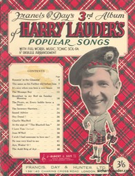 Music Booklet Francis & Days 3rd Album Of Harry Lauders Popular Songs New Style Cover