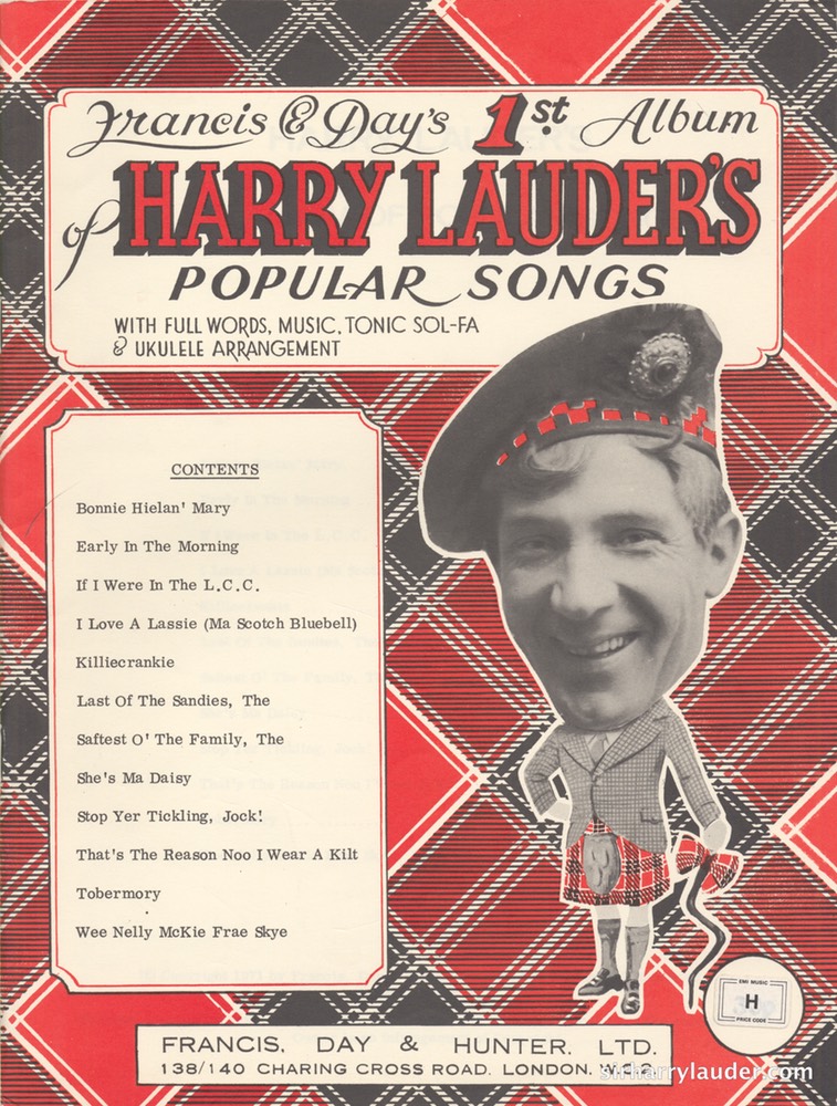Music Booklet Francis & Days 1st Album Of Harry Lauders Popular Songs New Style Cover