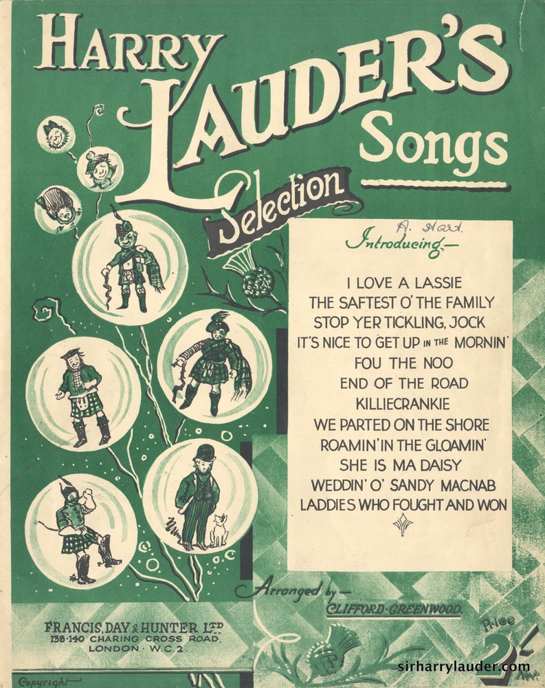 Music Sheet Harry Lauders Songs Francis Day & Hunter Ltd London 1942