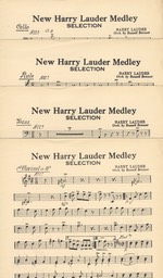 Music Sheet Orchestration Parts New Harry Lauder Medley by Russell Bennett Harms NY 1921 -2