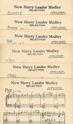 Music Sheet Orchestration Parts New Harry Lauder Medley by Russell Bennett Harms NY 1921 -1