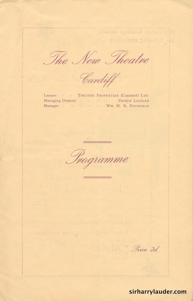 New Theatre Cardiff Wales Programme Booklet Dated Oct 21 1935 -1