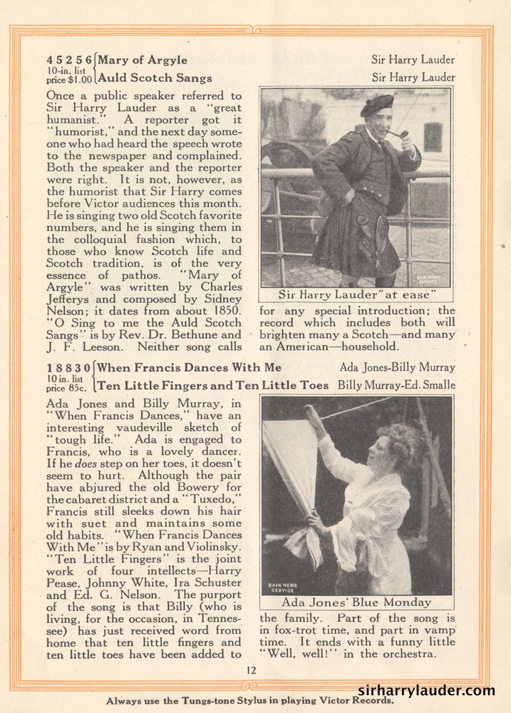 New Victor Records Booklet Article & Photo Jan 1922