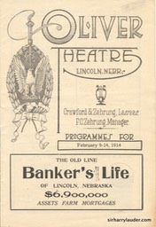 Oliver Theatre Lincoln Neb Programme Booklet Feb 9-14 1914 -1