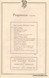 Palace Theatre London Programme Booklet Mar 26 1921** -6