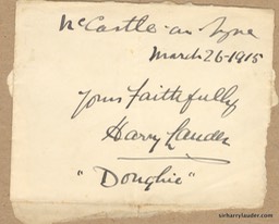 Paper Scrap Inscribed & Signed Yours Faithfully Doughie New Castle On Tyne Mar 26 1915