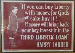 Poster Third Liberty Loan Red 1918 Behind Secretary