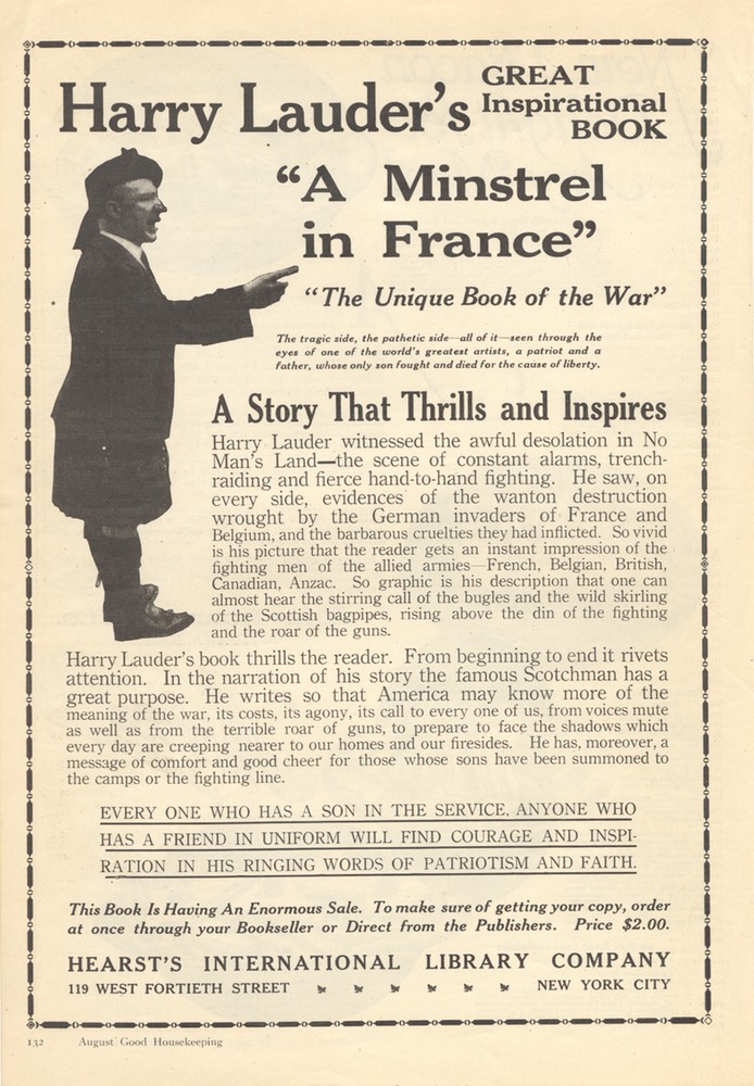 Promotion For A Minstrel In France Good Housekeeping August 1918