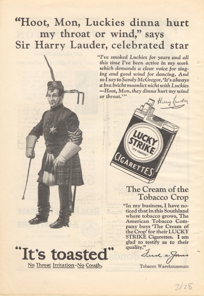 Promotion For Lucky Strike Cigarettes Dated Pencil Mar 1928