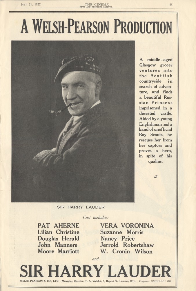 Promotion In Magazine The Cinema Huntingtower July 21 1927