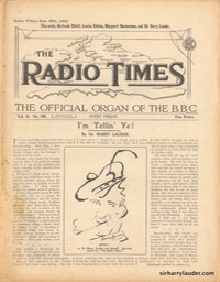 Radio Times Article By Sir Harry Dated Jun 25 1926 -1