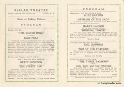 Rialto Theatre Utica NY Bi-fold Huntingtower Oct 1926? Inside