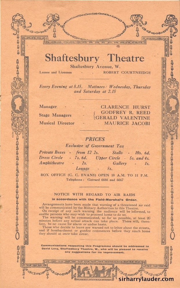 Shaftesbury Theatre London Three Cheers Programme Booklet No 3 1916-17 -04