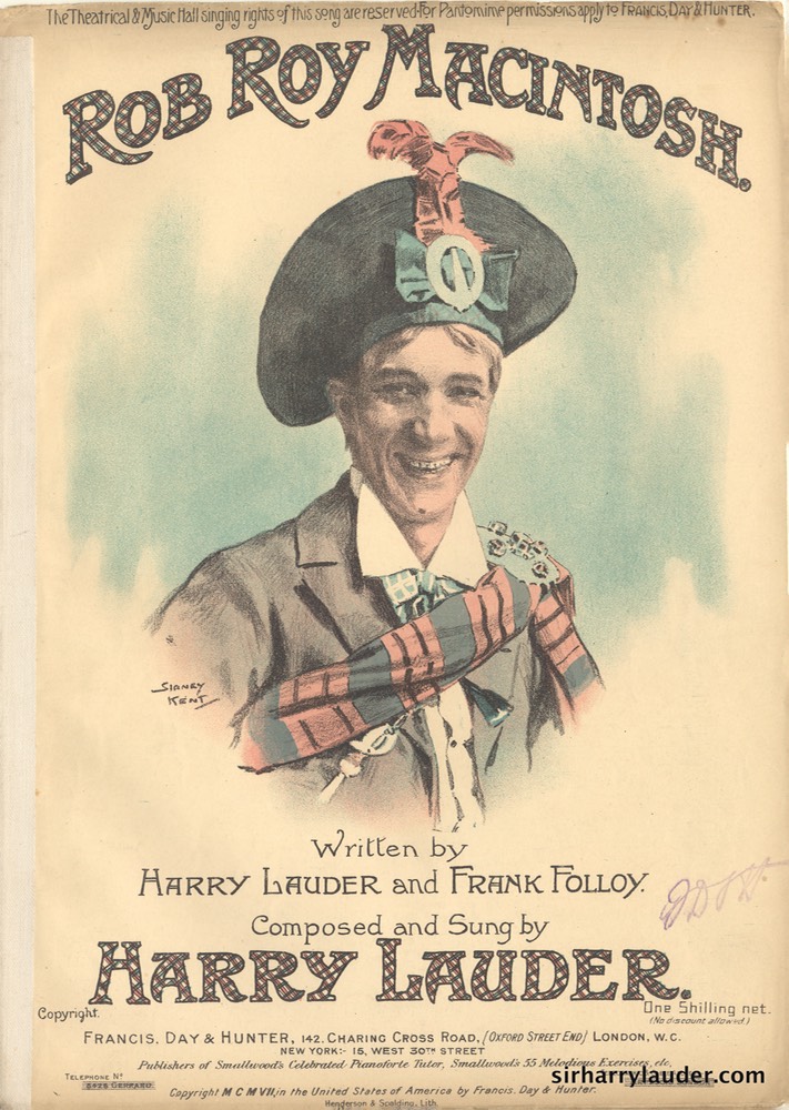 Sheet Music Rob Roy Macintosh Francis Day & Hunter London 1907
