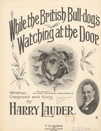 Sheet Music While The British Bulldogs Watching At The Door TB Harms & Francis Day & Hunter NY 1915