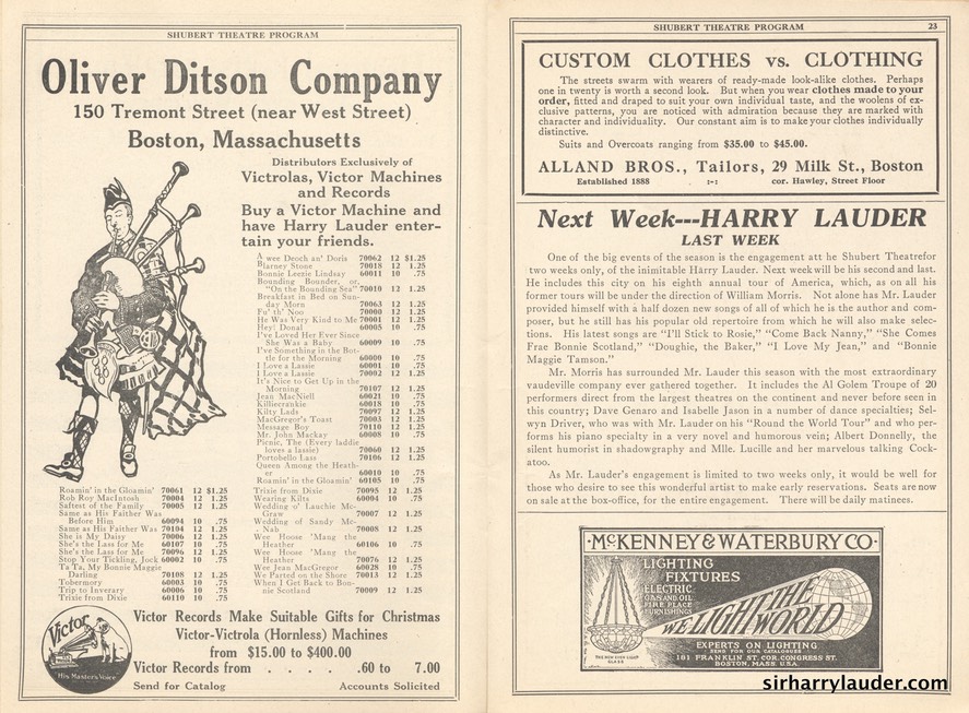 Shubert Theatre Boston Program Booklet Dated Dec 20 1915 -2