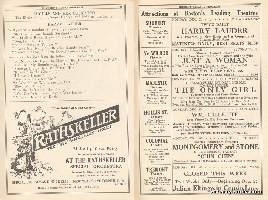 Shubert Theatre Boston Program Booklet Dated Dec 20 1915 -4