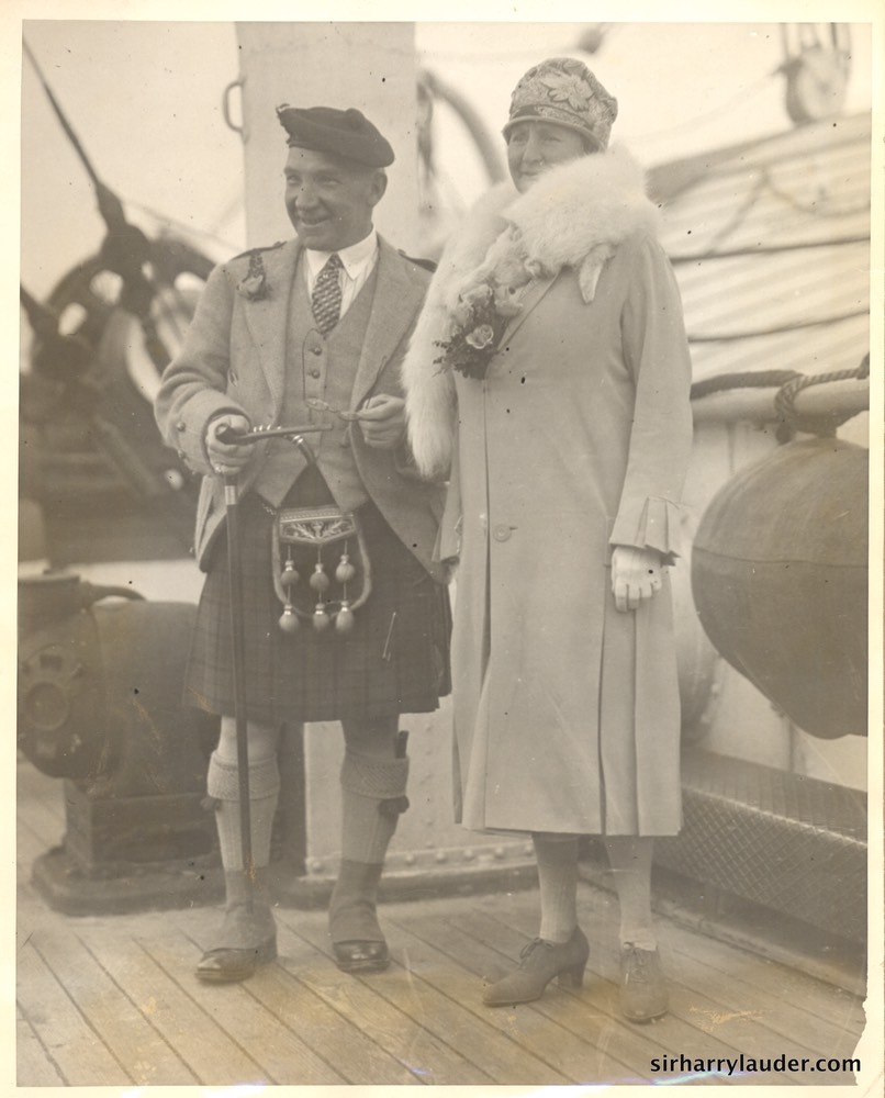 Sir Harry & Lady Lauder Acquitania -3 Oct 1926 