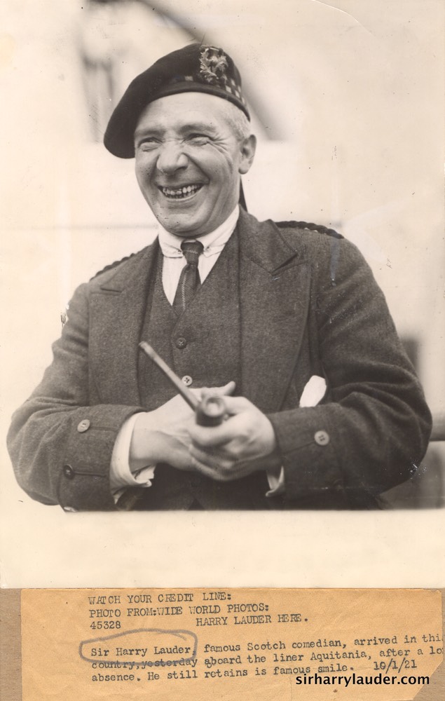 Sir Harry Aquitania Oct 1921