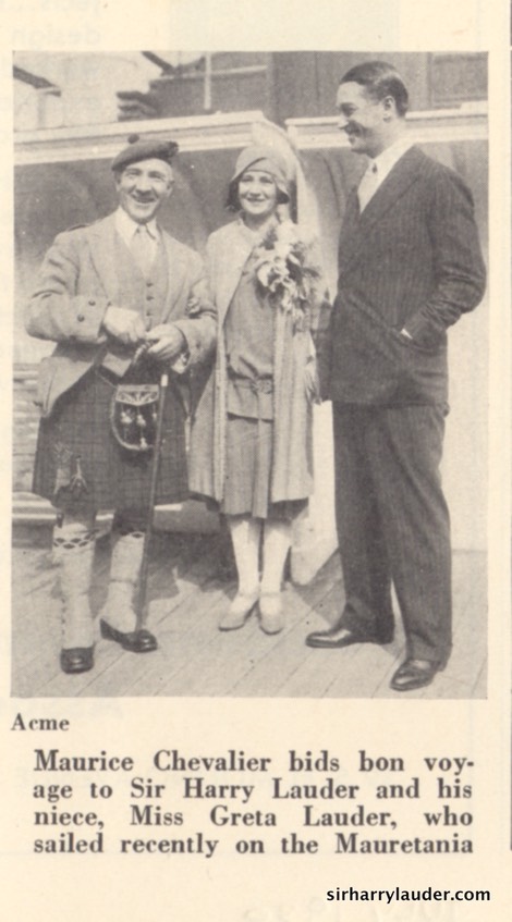 Sir Harry Greta Lauder & Maurice Chevalier 