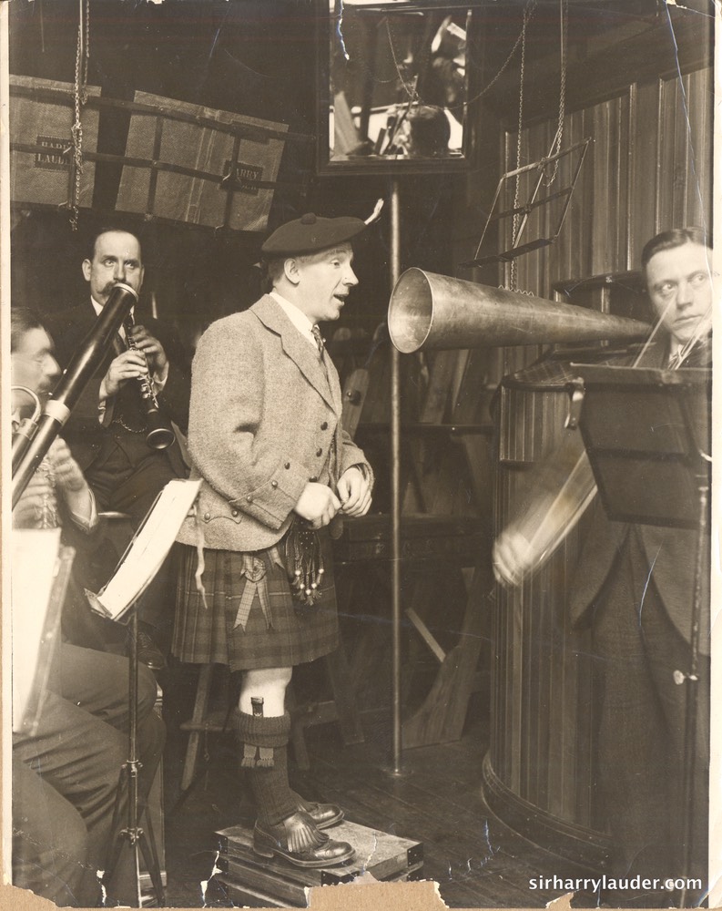 Sir Harry Recording Undated Verso Singing Down The Gramophone Trumpet