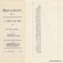 Song Publishing Agreement Signed & Initialed By Sir Harry 10 May 1923 -1