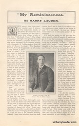 Strand Magazine My Reminiscenes By Harry Lauder April 1909 -1